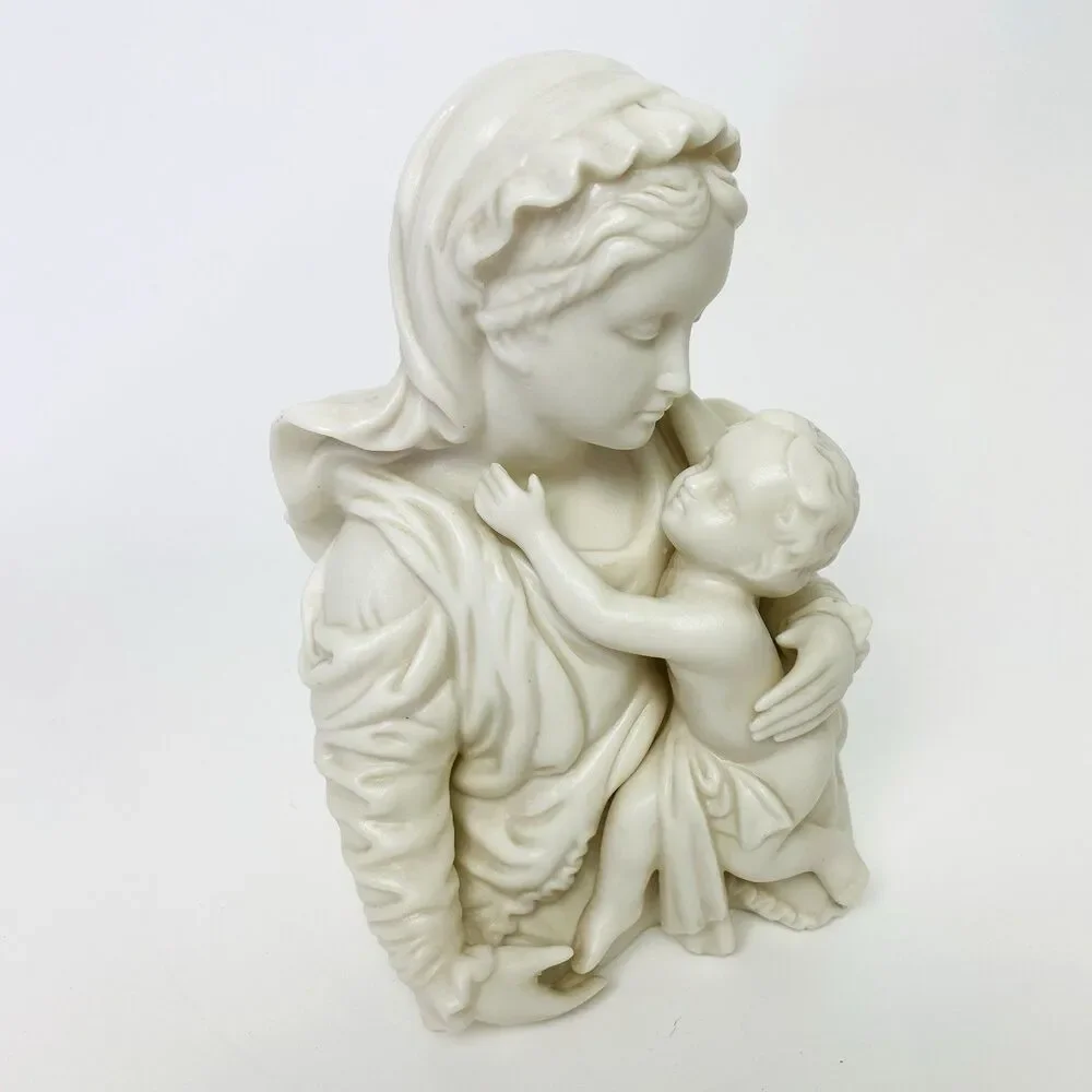 Vintage Norcrest Japan Madonna Child Lighted Figurine Lamp Religious MCM